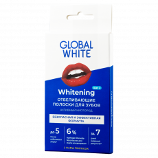Глобал вайт/global white полоски д/отбеливания зубов активный кислород №2  (пары)
