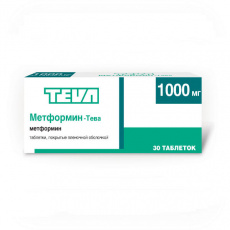 Метформин Тева 1000 мг N30 таблетки