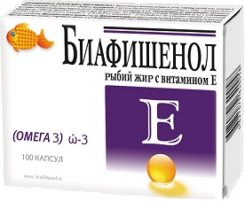 Рыбий жир биафишенол капс. вит Е 350мг №100