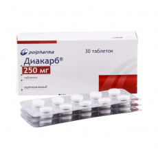 Диакарб 250 мг N30 таблетки
