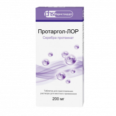 Протаргол-лор таб. д/р-ра местн. 200мг №1  (компл. 1фл+крыш-пипетка)