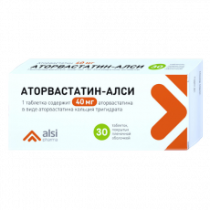 Аторвастатин-АЛСИ 40мг N30 таблетки покрытые пленочной оболочкой