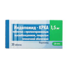 Индапамид-КРКА таб.пролонг.п.п.о. 1,5мг №30