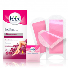 Вит/veet полоски восковые бархатная роза-эфирные масла №10  (+2 салф)