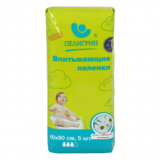 Пеленки впитывающие Пелигрин детские N5 60х90  (005584)