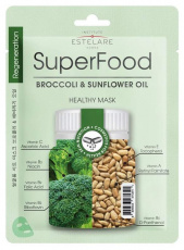 Эстелар/estelare маска тканевая д/лица superfood брокколи-масло подсолнуха 25г