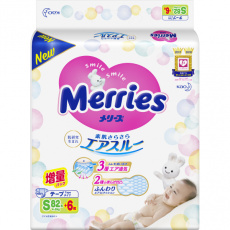 Подгузники Меррис/Merries S №88  (4-8кг)