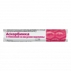 Витатека блок аскорбинка с глюкозой таб. малина 2,9г №14