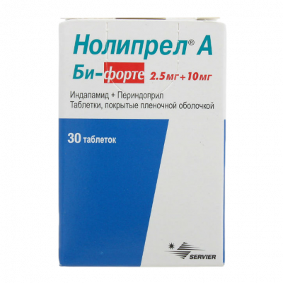 Нолипрел А форте таб. п.п.о. 10мг+2,5мг №30