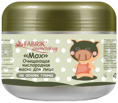 Фабрик косметолоджи маска д/лица mox очищающая кислородная на основе глины 100мл