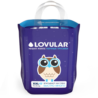 Подгузники-трусики Ловулар/lovular XXL №17  (15-25кг)