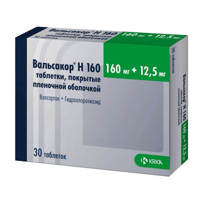 Вальсакор Н 160 таб. п.п.о. 160мг+12,5мг №30
