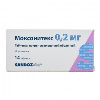 Моксонитекс таб. п.п.о. 0,2мг №14