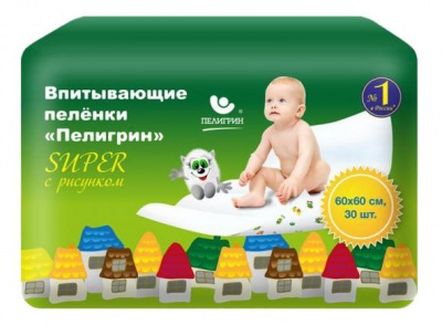Пеленки впитывающие Пелигрин N30 60х60