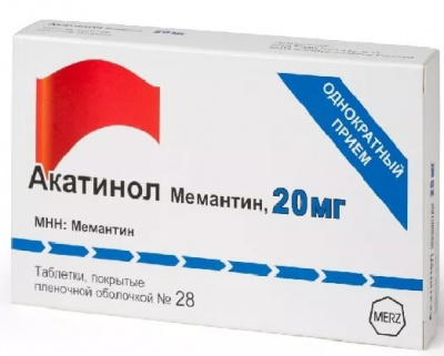 Акатинол Мемантин таб. п.п.о. 20мг №28