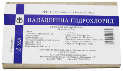 Папаверин р-р д/ин. 20мг/мл 2мл №10