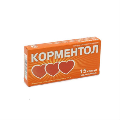 Корментол 100 мг N15 капсулы подъязычные