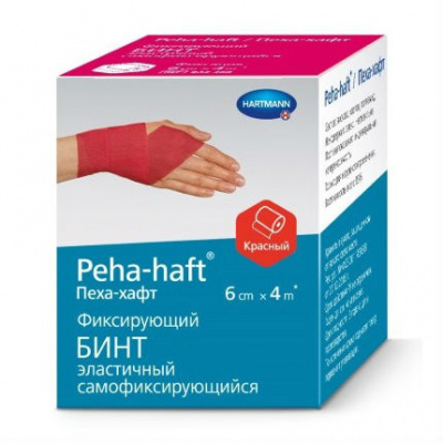 Хартманн Пеха-Хафт бинт самофиксирующийся красный 4 м х 6 см