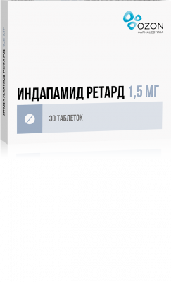 Индапамид Ретард 1,5 мг N30 таблетки