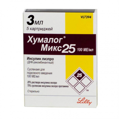 Хумалог Микс 25 100 МЕ/мл 3 мл N5 суспензия