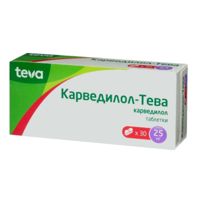 Карведилол-Тева 25 мг N30 таблетки