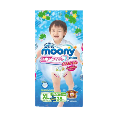 Подгузники-трусики Муни/moony big д/мальчиков №38  (12-17кг)