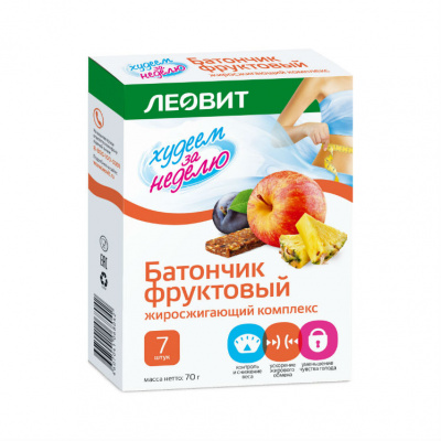 Леовит БиоСлимика Жиросжигающий комплекс батончик фруктовый 10 г N7 пакеты