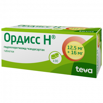 Ордисс-Н 16 мг+12,5 мг N30 таблетки