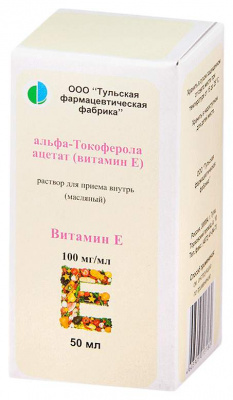 Альфа-Токоферол ацетат (вит Е) р-р масл. внутр 10% 50мл №1