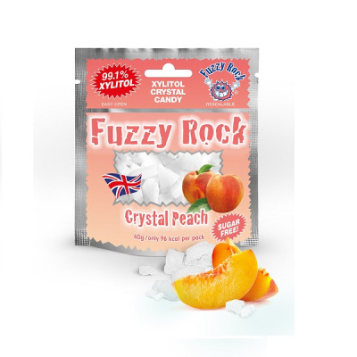 Кристаллы ксилитола fuzzy rock crystal coolmint б/сахара персик 40г