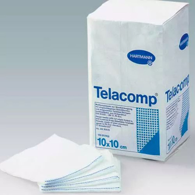 Салфетки марлевые стер с р/контрастной нитью телакомп/telacomp 10х10см 32 слоев 10х10