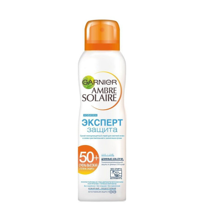 Гарньер амбр солер спрей солнцезащитный сухой эксперт защита spf50+ 200мл