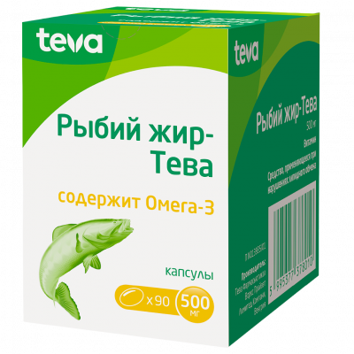 Рыбий жир-Тева капс. 500мг №90
