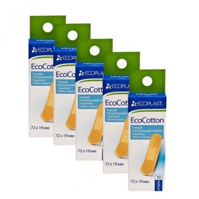 Пластырь Ecoplast набор ткан ecocotton 72х19мм №10