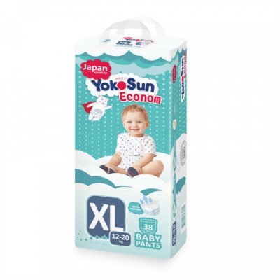 Подгузники-трусики Йокосан/yokosun премиум XL №38  (12-20кг)