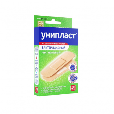 Унипласт пластырь бактерицидный натуральный N20