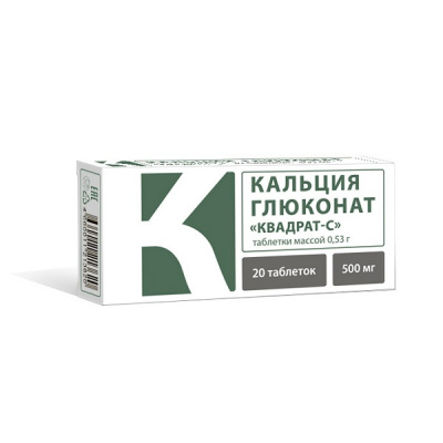Кальция глюконат бад таб. 500мг №20