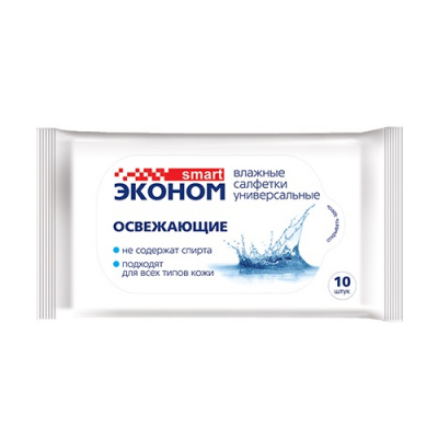 Салфетки влажные Смарт эконом освежающие универсал №10