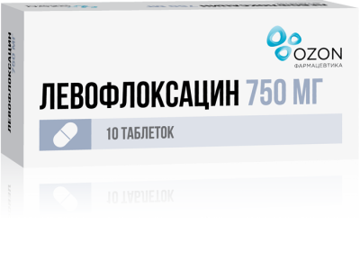 Левофлоксацин таб. п.п.о. 750мг №10