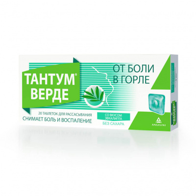 Тантум Верде 3 мг N20 таблетки для рассасывания Эвкалипт
