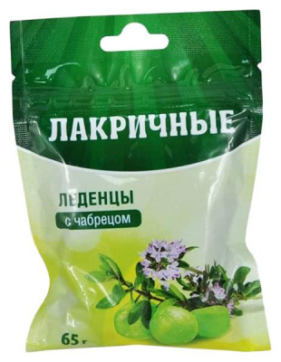 Леденцы лакричные от кашля чабрец 65г