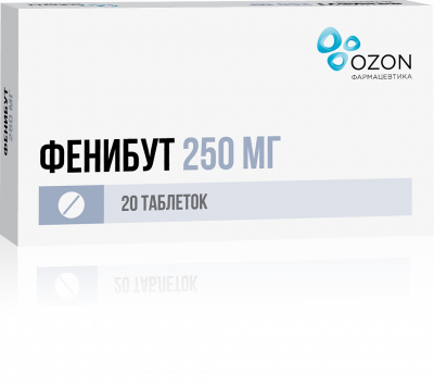 Фенибут 250 мг N20 таблетки