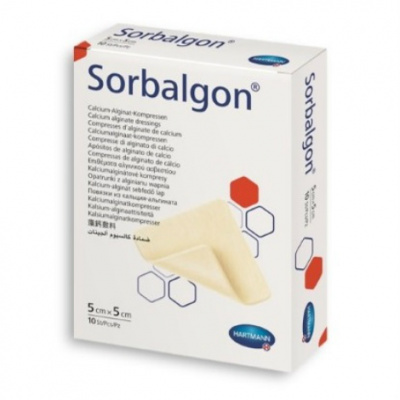 Повязка Сорбалгон/Sorbalgon 5 х 5см N10 тампонирующая из кальция-альгината  (999598)