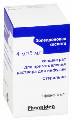Золедроновая кислота конц.д/инф. 4мг/5мл 5мл №1