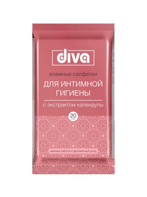 Салфетки влажные д/интим гигиены Дива календула №20
