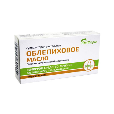 Облепиховое масло супп. рект. 500мг №10