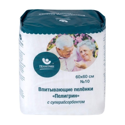 Пеленки впитывающие Пелигрин с суперабсорбентом N10 60х60