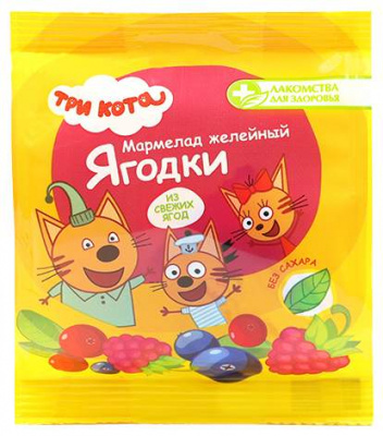 ЛАКОМСТВА ДЛЯ ЗДОРОВЬЯ ТРИ КОТА мармелад желейный Ягодки 35г