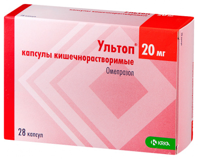 Ультоп 20 мг N28 капсулы