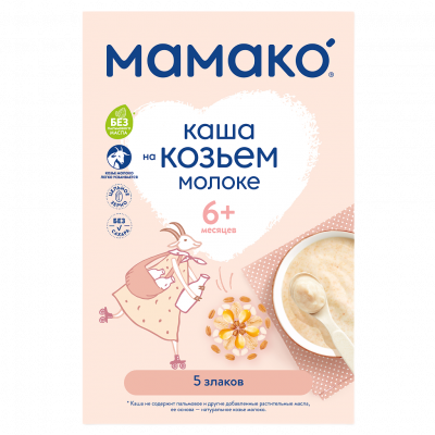 ДП мамако каша на козьем молоке 5 злаков 200г 6+мес